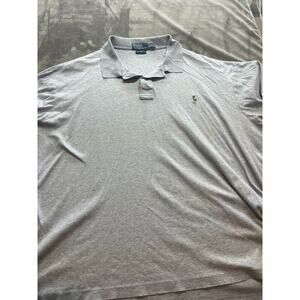 Polo‎ Ralph Lauren Mens 3XLT Charcoal Gray Logo Polo Shirt short sleeve